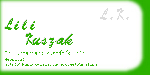 lili kuszak business card